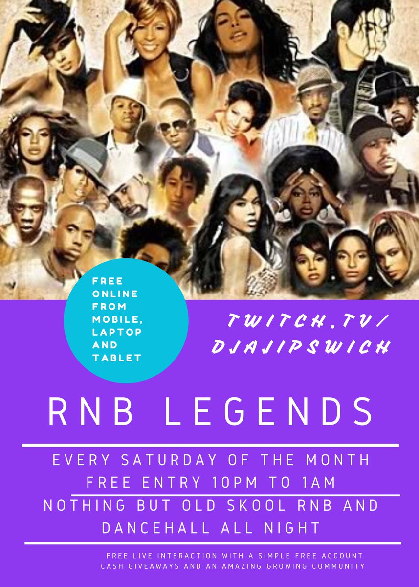 DJAJIPSWICH's tweet image. Number 1 old skool rnb and dancehall night on twitch.tv tonight we're live on twitch.tv/djajipswich 

#srnb #rnb #s #rnbmusic #smusic #shiphop #hiphop #soulmusic #rnbsoul #soul #music #newjackswing #oldschoolrnb #rnbsinger #classicrnb #slowjams #throwback #rnb