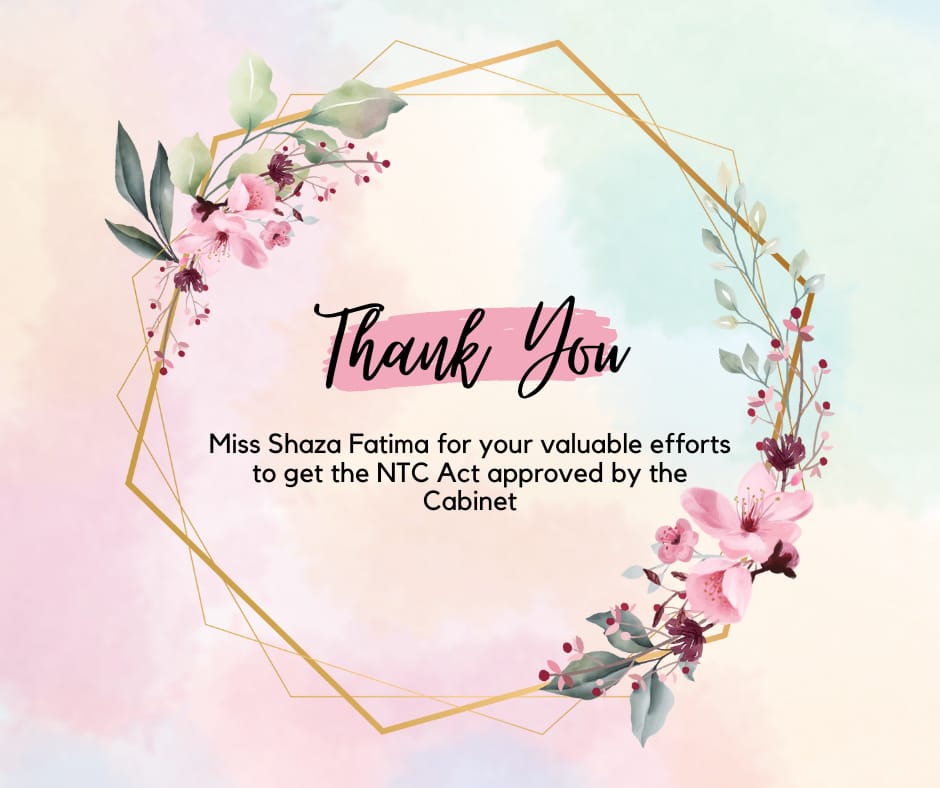 Our heartfelt gratitude to <a href="/ShazaFK/">Shaza Fatima Khawaja</a> for championing the NTCAct along with <a href="/CMShehbaz/">Shehbaz Sharif</a> <a href="/RTanveerPMLN/">Rana Tanveer Hussain</a> <a href="/pmln_org/">PMLN</a>. Her efforts pave the way for a brighter future in technology education in Pakistan. 🙌🇵🇰 #Thanks_ShazaFatima YETA_Pakistan