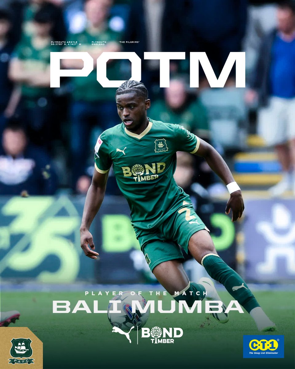 Plymouth Argyle FC (@argyle) on Twitter photo 🏆 Today's player of the match as chosen by match sponsors GJC Advisory is Bali Mumba.
👏 Well played <a href="/BaliMumba8/">Bali Mumba</a>!
#pafc 🏆 Today's player of the match as chosen by match sponsors GJC Advisory is Bali Mumba.
👏 Well played <a href="/BaliMumba8/">Bali Mumba</a>!
#pafc