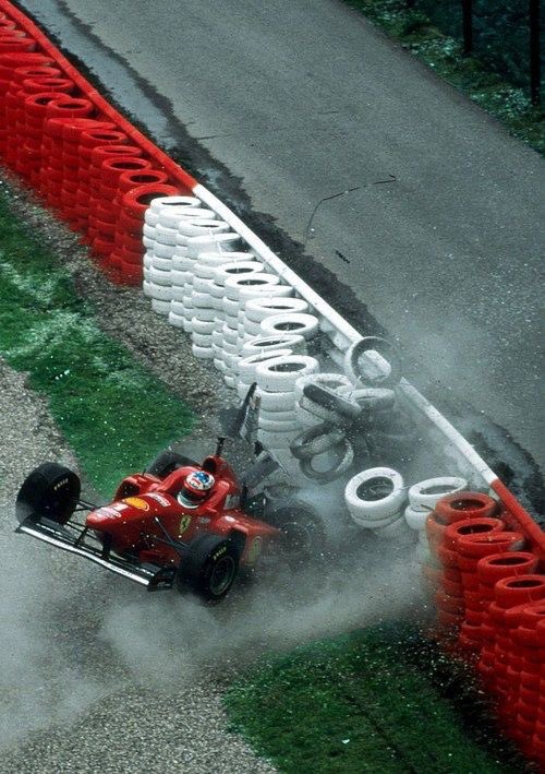 Michael Schumacher's crash at Spa Francorchamps, 1996.