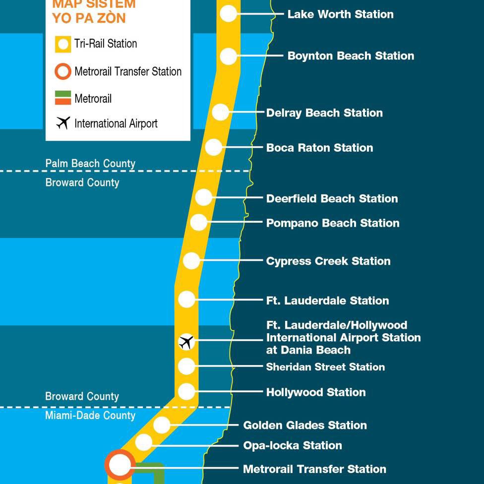 WilMochileando's tweet photo. Existe un tren, el Tri-Rail, que conecta de manera directa los aeropuertos de Miami y Fort Lauderdale. Literalmente te deja frente a los terminales. Cuesta $1.75-$3.75. Tarda 47 minutos de un aeropuerto a otro. Mucha gente no sabe este truco para ahorrar en viajes. 😎✈️ https://t.co/9oX7neVyy7