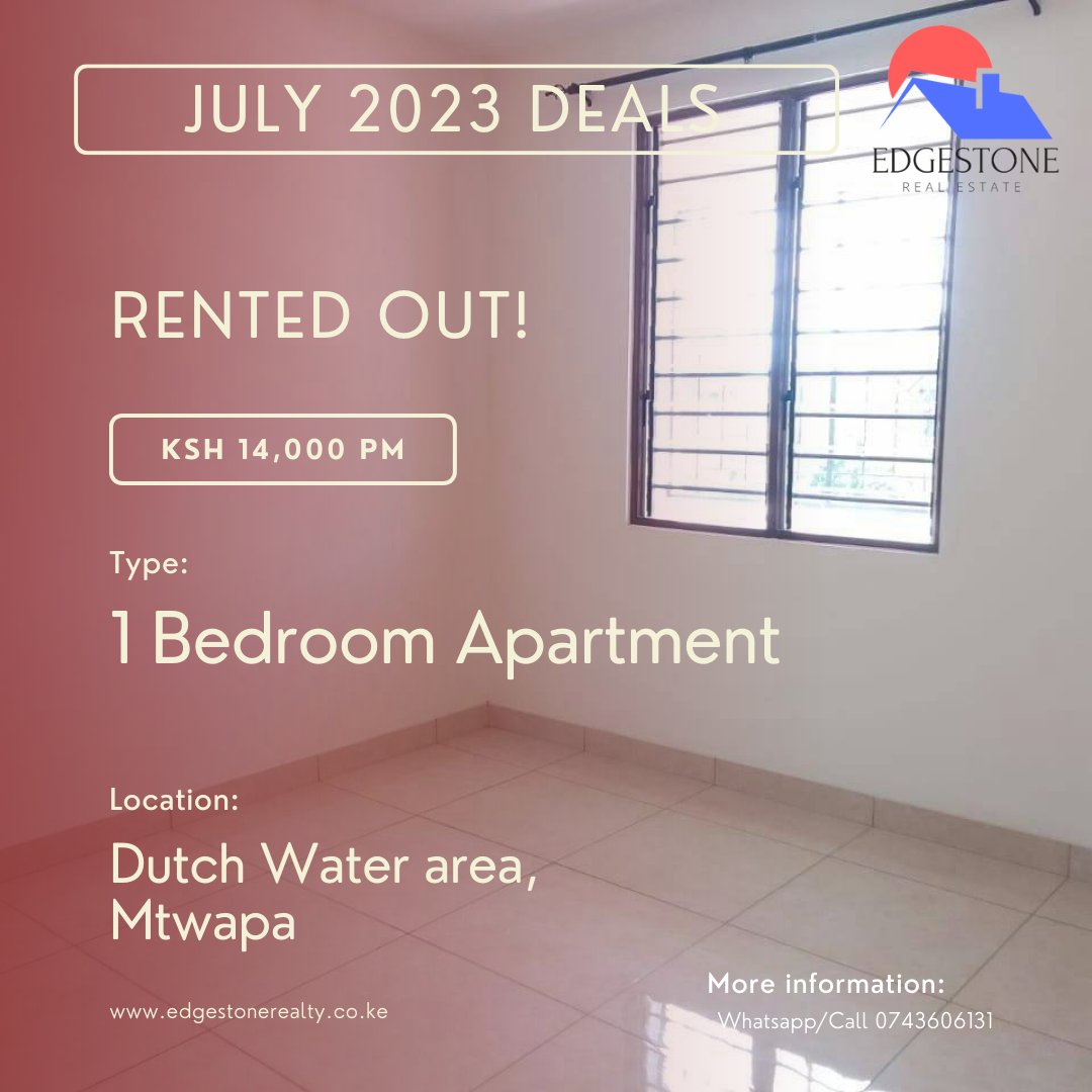 EdgestoneReal's tweet photo. Our team at Edgestone helped dozen of renters in Mtwapa find their dream apartments last month! 
Check out our top 3 deals for the month of July, 2023!

#apartmentsforrent
#housetolet
#househunting https://t.co/m6QCvQQCGM