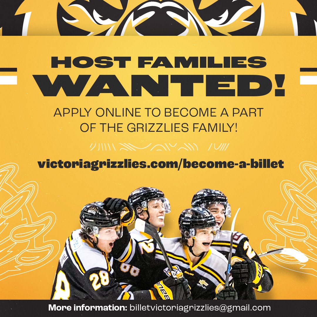 BCHLGrizzlies's tweet image. We are looking for billets for the upcoming 2023-2024 season!

If you or anyone you know would like to get involved or receive further information, please visit the link in our bio or email billetvictoriagrizzlies@gmail.com

#Sooke #Colwood #Langford #Westhills #GoGrizzlies