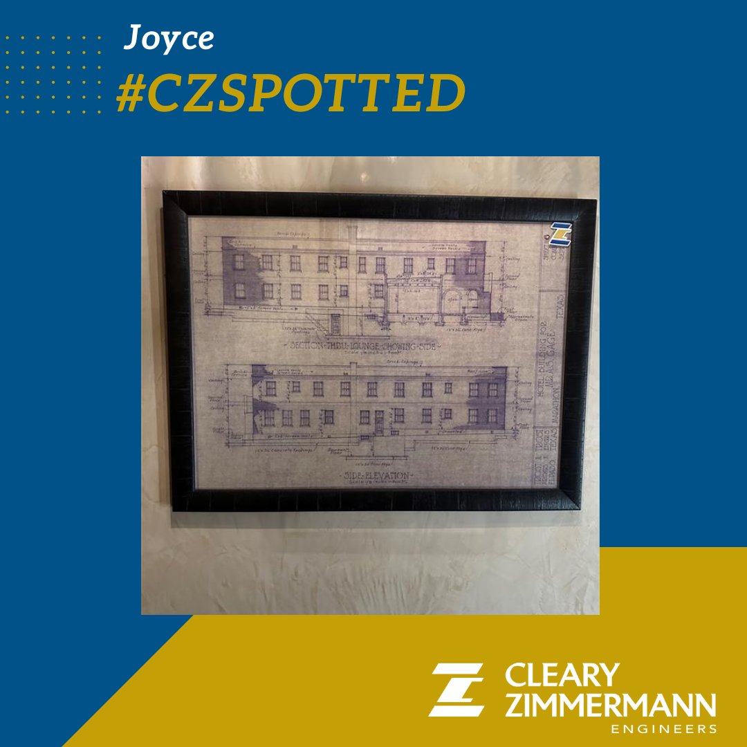 Wait, that's not our titleblock... #CZspotted on the original blueprints of the historic Gage Hotel in Marathon, Texas by Joyce Watson.