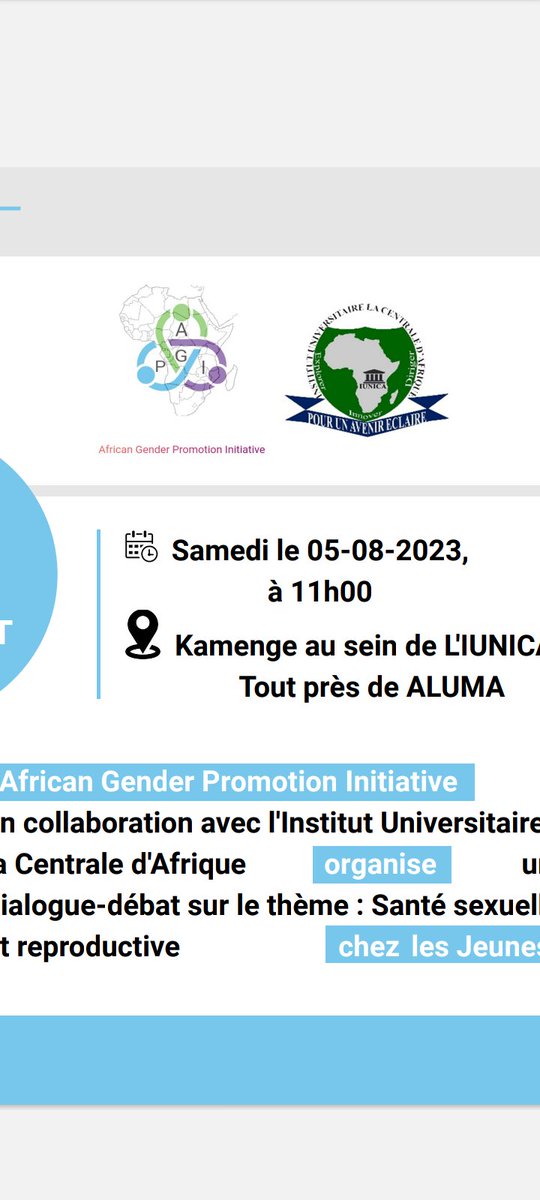 EjoHezaFM's tweet image. #AfricanGenderPromotion  Initiative en collaboration avec l'Institut Universitaire la Centrale d'Afrique a organisé ce samedi 5/8/2023 un dialogue-débat sur le thème: Santé sexuelle reproductive chez les jeunes. @UNFPABurundi @ONUFemmes
#AGPI