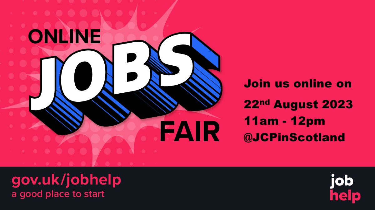 Are you looking for a job in Moray? be sure to check out the online JOBS FAIR on 22nd August!

#JobsInMoray
@JCPinScotland 
@DYWMoray 
@Moraypathways