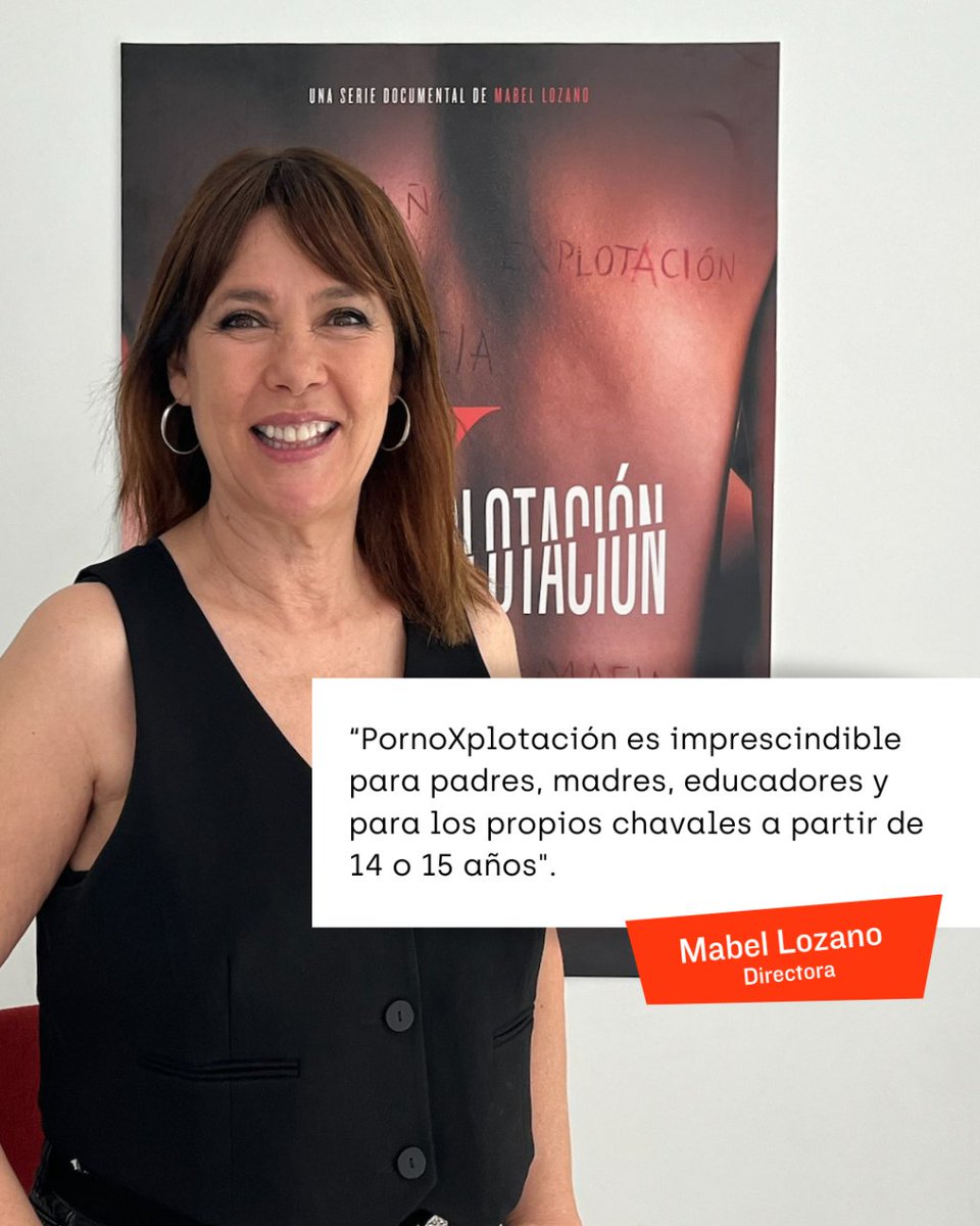 ✒️ <a href="/LozanoMabel/">Mabel Lozano</a> es la directora, guionista y escritora española de la docuserie #PornoXplotación, producida por #SecuoyaStudios.

❌ Su trabajo se ha centrado en exponer la problemática de la trata de blancas y la explotación de mujeres.