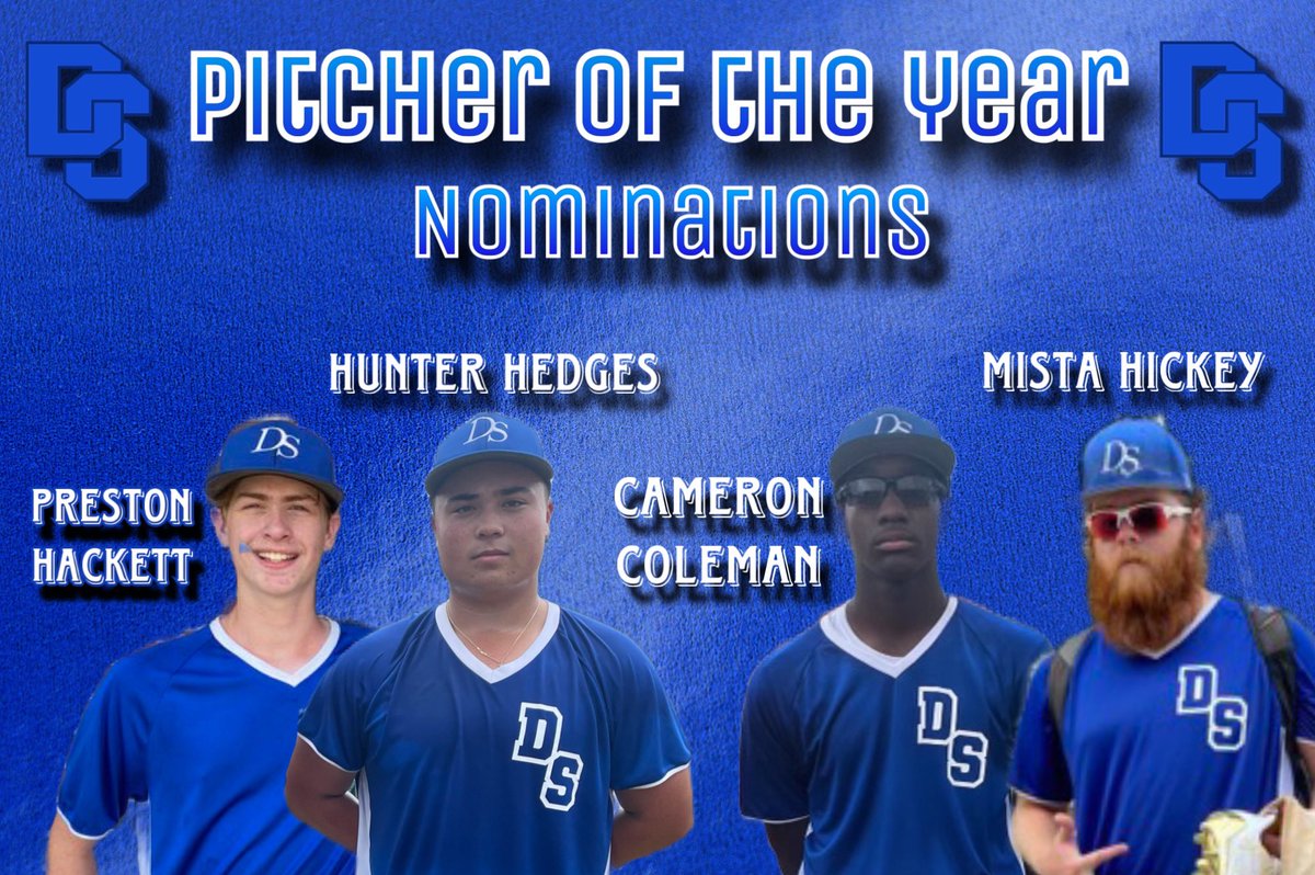 dspinbaseball's tweet photo. The nominations for the Dallas Spin Summer 2023 Pitcher of the Year! These guys came out firing on all cylinders in this season and never let up, no matter who it was in the box! Winner announced at 2PM!

-Preston Hackett
-Hunter Hedges
-Cameron Coleman
-MISTAA HICKEYY https://t.co/saWqZS9uiu