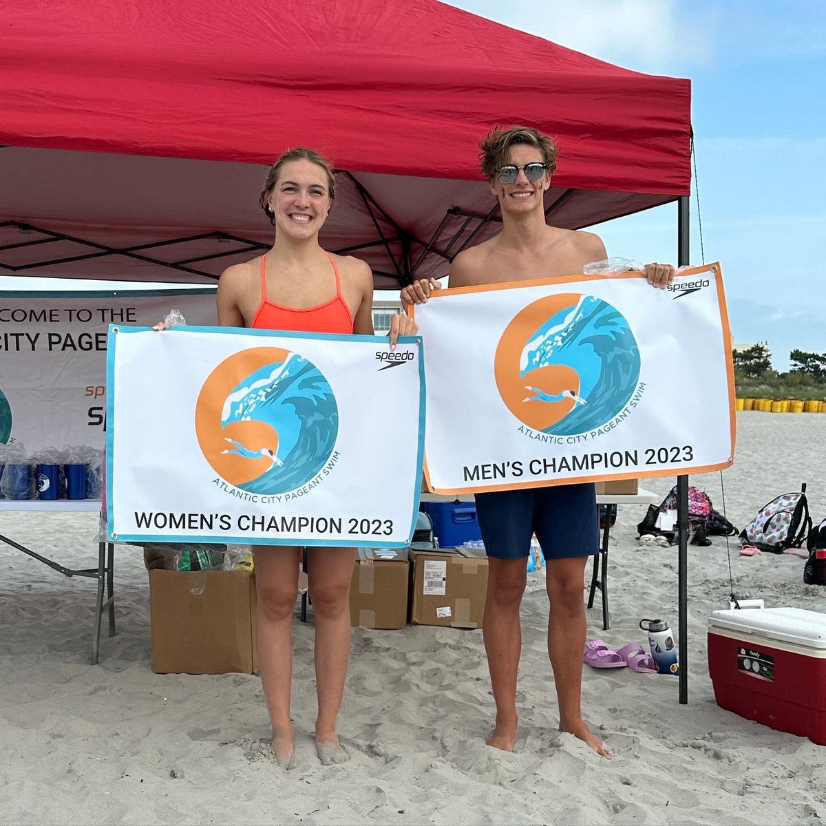 Congratulation to the four ACBP members who participated this morning in the 1.2 mile Annual Atlantic City Pageant Ocean Swim 2023 - Caitlin Moore, Charles Schreiner, Sarah Ghazaz and Tommy Pham.  Charles was top overall winner 🏆