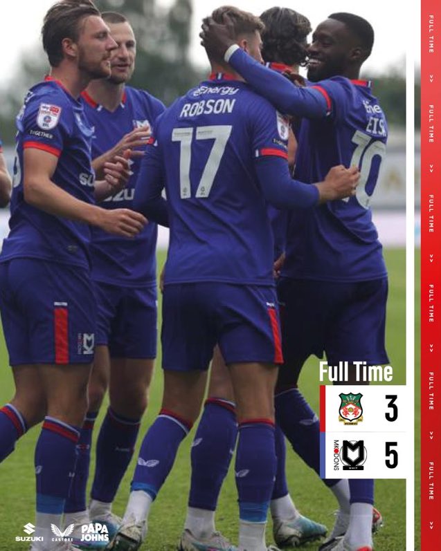 MKDons_FRA's tweet photo. Victoire de nos dons pour leur premier match de Sky Bet League Two 🔥
⚽️ CSC O ´Connell (6’)
⚽️Eisa (10’)
⚽️x2 Leko (51’ 64’)
⚽️Harvie (94’) https://t.co/crAtziNll8