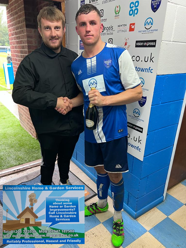 bostontownfc's tweet photo. Well done to @George_hobbins on being named Man of the Match in today's battling draw against last season's @utdcos Premier North champions Anstey Nomads
Many thanks to our matchday sponsor Lincolnshire Home &amp; Garden Services - your support is much appreciated! https://t.co/9mdtrjQKkU