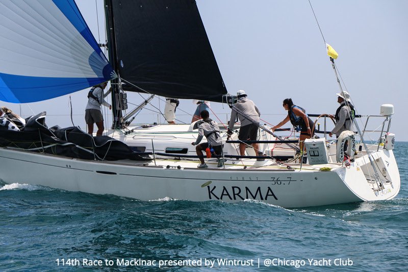 Karma55367's tweet photo. The 113th #cycrtm is a wrap! Photos from our Saturday start. Our young team is ready for the 114th!! ⛵️#teamkarma #karmanextgen #karmausa55367 #chicagoyachtclub https://t.co/g2LNnQJvXA