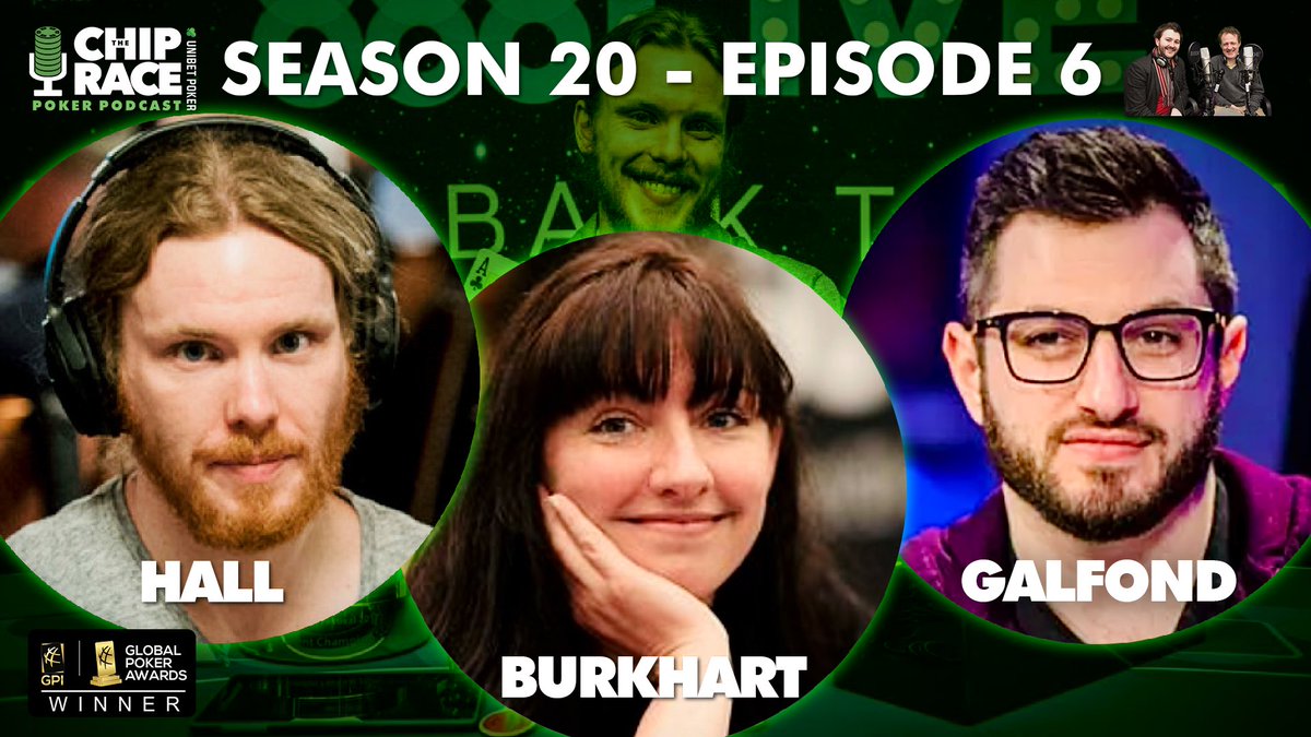 ♠️ ♥️ ♣️ ♦️  S20~E6  ♦️ ♣️ ♥️ ♠️

🏴󠁧󠁢󠁥󠁮󠁧󠁿 WSOP Bracelet Winner <a href="/Jabracada/">Tom Hall</a> 
🇺🇸 Poker Player &amp; Platinum Pass Winner <a href="/jackiburkhart81/">Jacki Burkhart</a> 
🧠 Classic Hand: Stu Ungar 🆚 Mansour Matloubi
🇺🇸 <a href="/PhilGalfond/">Phil Galfond</a>’s 5 Post-It Notes

🎙️ soundcloud.com/thechiprace/se…

💚LIKE/♻️RT = DRAW for €100