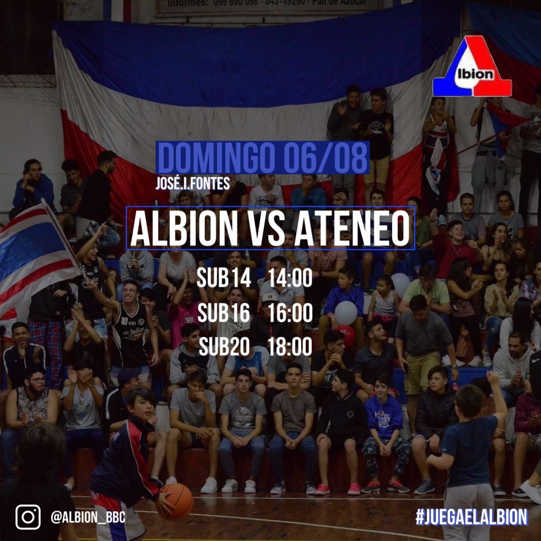Mañana estaremos culminando la última fecha del campeonato preparación 2023 🏀

La sub 20 se juega un lugar en la final y la sub 16 terminar invicto el campeonato 😎

Los gurices juegan y vos tenes que estar 🫵
-🔴⚪️🔵
#somosalbion 
#juegaelalbion