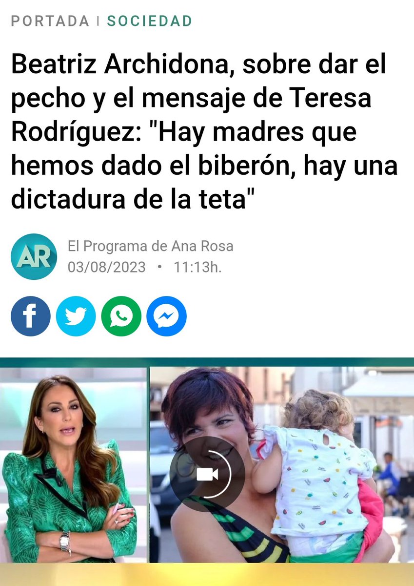 TeresaRodr_'s tweet photo. Estoy de camping desconectando y alguien me ha dicho que no sé qué de una polémica por mi tuit sobre el destete.

Y voy y me encuentro este titular.
WTF 😳

Algunas apreciaciones 🪡 https://t.co/mdm8UI8203