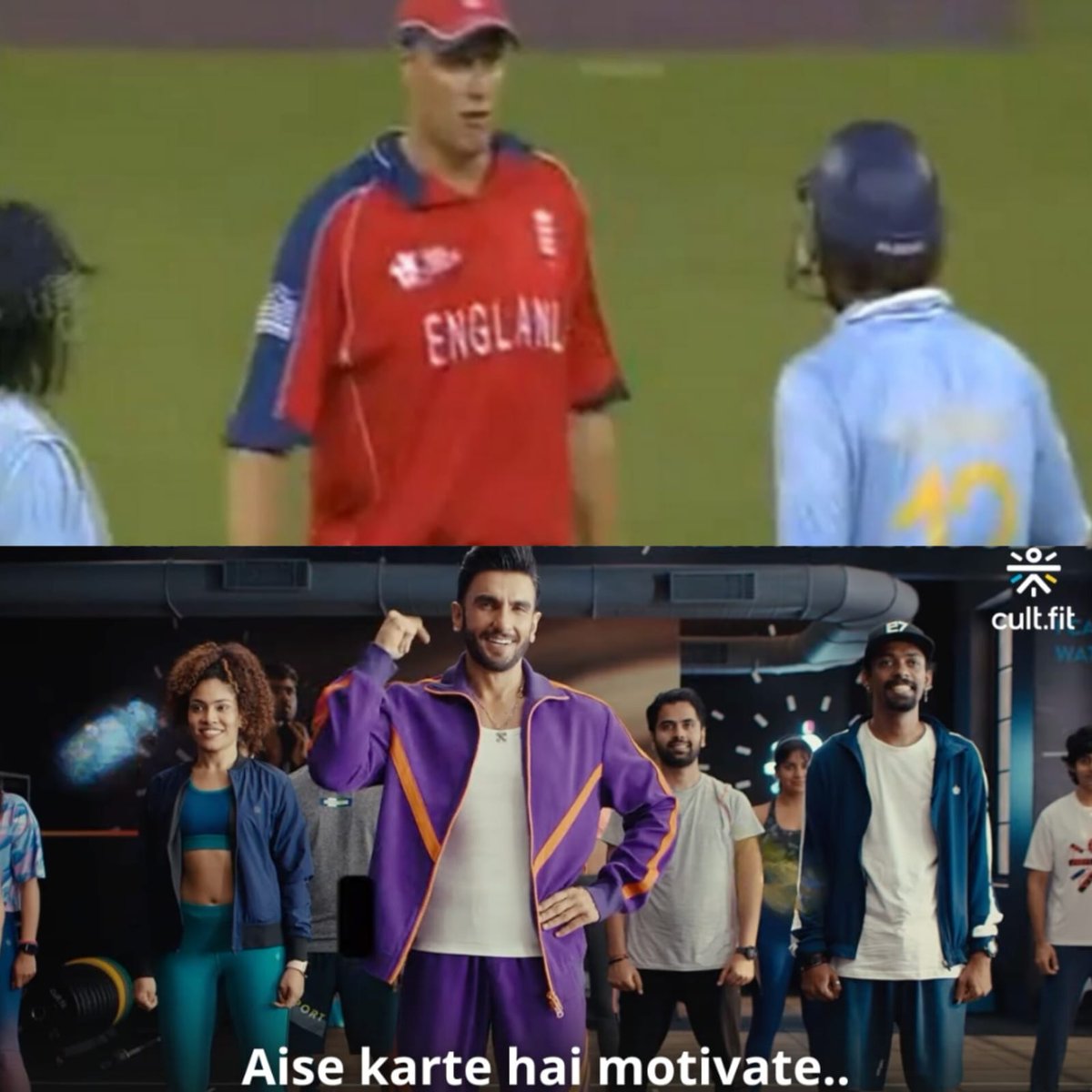 Thanks to andrew flintoff for motivating our yuvi paaji