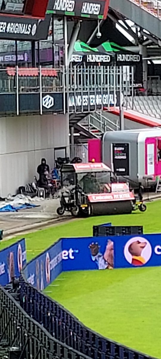 Current highlight so far for the girls at their first cricket game is the Super Sopper

 "It's quite impressive" <a href="/isobelfryjourno/">Isobel Fry</a> 
"I'd quite like to have a go driving it" <a href="/HannahMullane_/">Hannah Mullane</a>