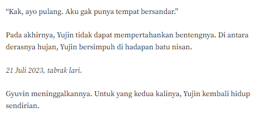 violetaeology's tweet photo. ingkar; gyujin one tweet au

tw // major character death, mention of divorce and violence

© 2023, violetaeology https://t.co/OpAucMHWyv