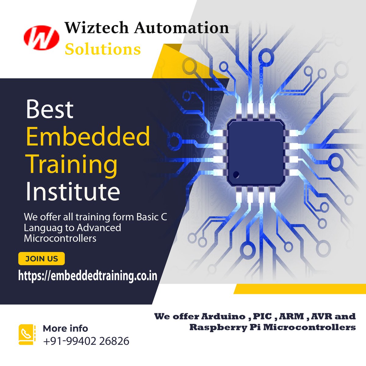 BEST EMBEDDED TRAINING INSTITUTE IN CHENNAI
#embeddedcourse #embeddedcprogramming #embeddedsystemsdesign #embeddedsystems #embeddedc #embeddedprogramming #embeddedmicrocontrollers #besttrainingcenterinchennai #bestembeddedtraininginchennai #bestembeddedtraining