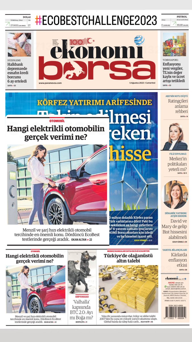 RumBat's tweet photo. Bugün bu yılın #EcoBestChallenge2023 #RealRangeTest gerçek menzil ve elektriklilerin şarj kabiliyetleriyle enerji kayıplarını araştırdığımız testlerin sonuçları, @nbekonomi @EkonomimCom #Borsa ve @AutoShowdergi Ağustos sayısıyla aynı anda yayınlandı…
#ElectricVehicles #BEV #PKC https://t.co/s1WhqxAAyk