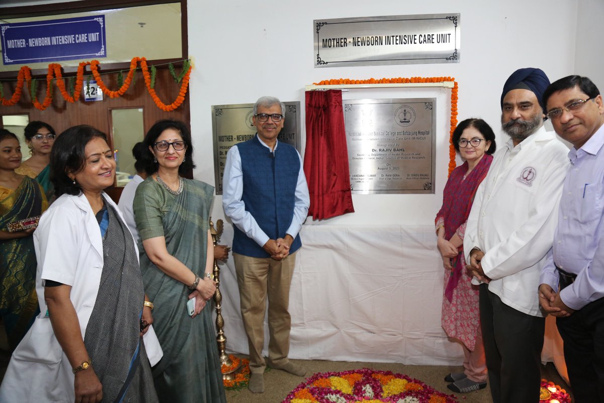 SJHDELHI's tweet photo. Mother-Newborn Intensive Care Unit for outborn babies inaugurated in Dept of Pediatrics, @SJHDELHI, by Dr Rajiv Bahl, Secy DG ICMR and Dr Vandana Talwar MS. This provides respectful care for mother baby dyad and first level 3 NICU to have mother's presence inside NICU 24X7. https://t.co/uWQhzBJaj8