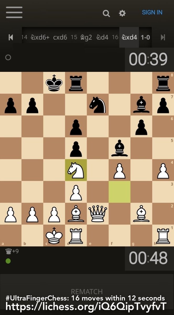 jawolusy's tweet image. This is just another meaning of #UltraFingerChess:
earlier today, I made 16 moves within 12 seconds, my opponent felt the ultrafrequency... he resigned... 

Note: #PreMove is allowed during ultragaming, but it renders the gamer to be porous...

lichess.org/iQ6QipTvyfvT
