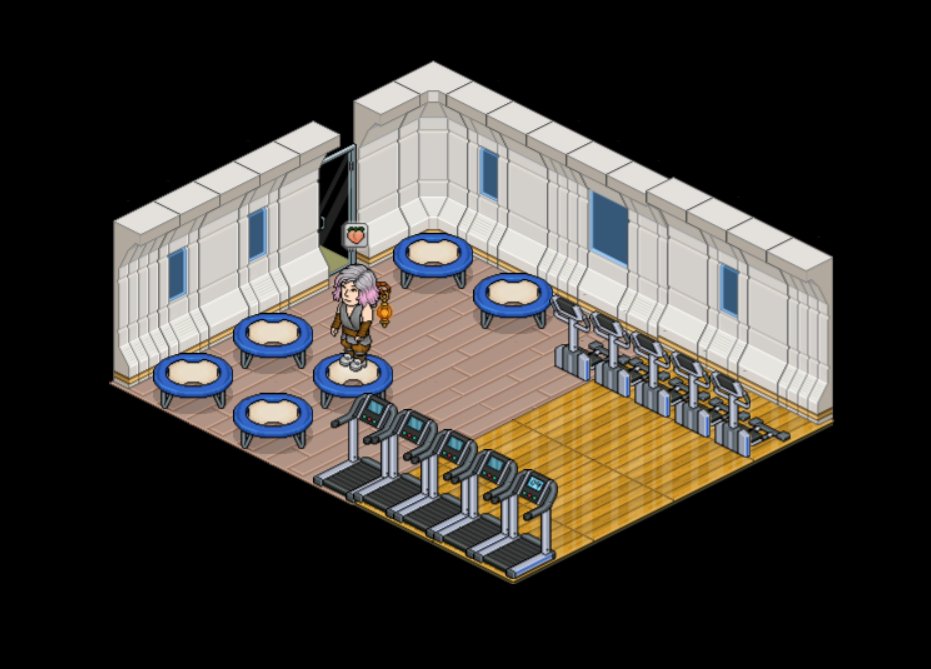 this smol gym I made on HabGen is actually nice looking unlike my other builds :D #Habbo