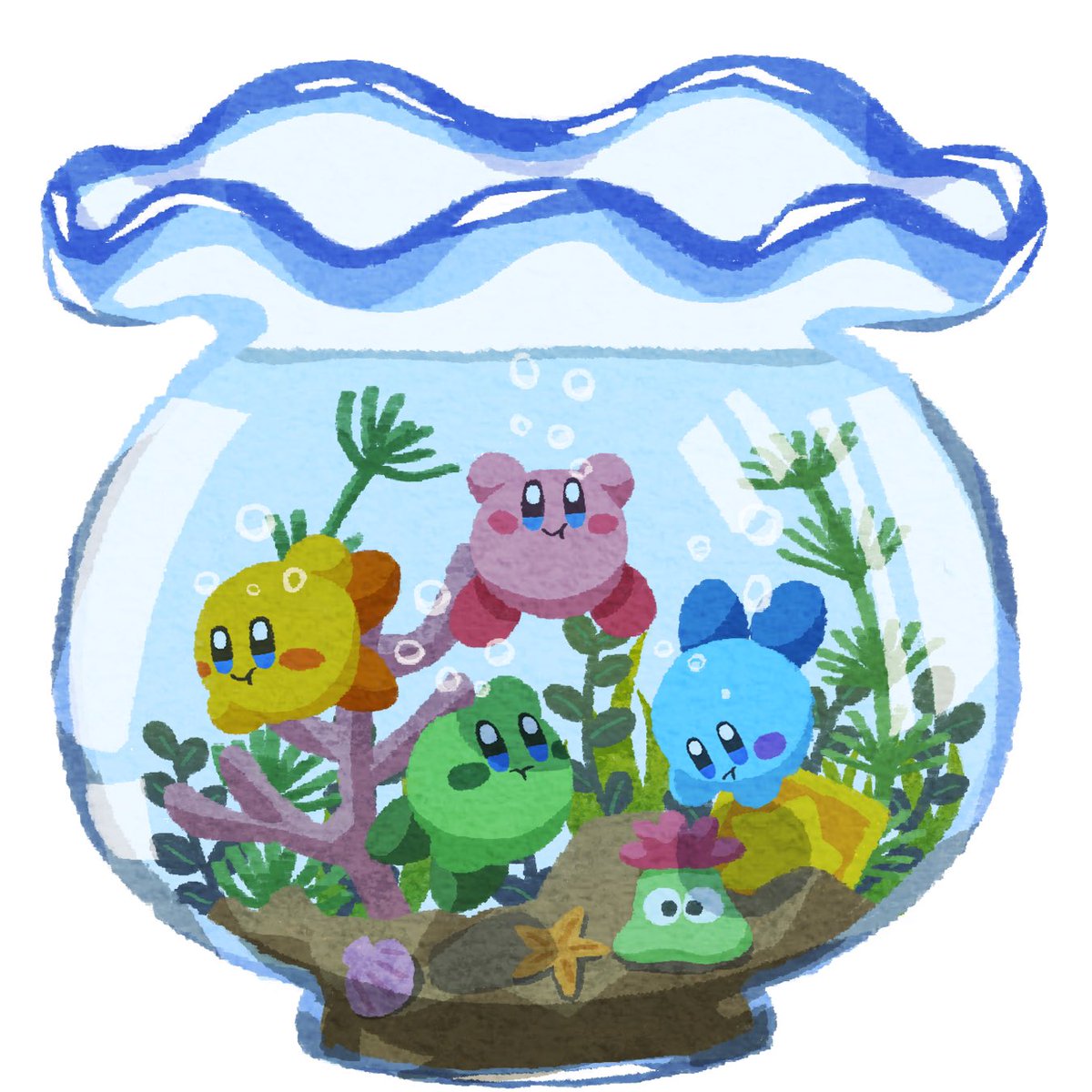 kirby bubble underwater blush stickers air bubble no humans coral seaweed  illustration images