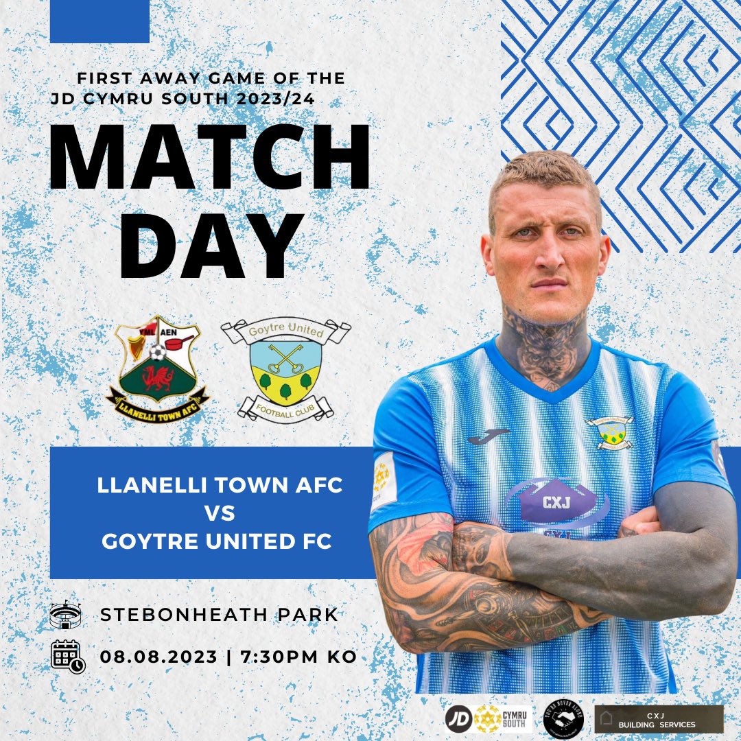 Goytre Utd Official® (@goytreutd) on Twitter photo Our first away fixture in The JD Cymru South 2023/24 Season.
Llanelli Town AFC vs Goytre United FC
Tuesday 8th August 2023, 7:30pm KO.
📍 Stebonheath Park - SA15 1EY
📸 (credit) - <a href="/AndyLambPhotos/">Andy Lambert</a>
🔵⚪️🔴 | #UppaGoyt Our first away fixture in The JD Cymru South 2023/24 Season.
Llanelli Town AFC vs Goytre United FC
Tuesday 8th August 2023, 7:30pm KO.
📍 Stebonheath Park - SA15 1EY
📸 (credit) - <a href="/AndyLambPhotos/">Andy Lambert</a>
🔵⚪️🔴 | #UppaGoyt