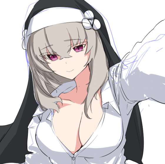 よくある構図だけど自分に合うレベルでがんばる
サクラコ様+彼シャツ ラフ 