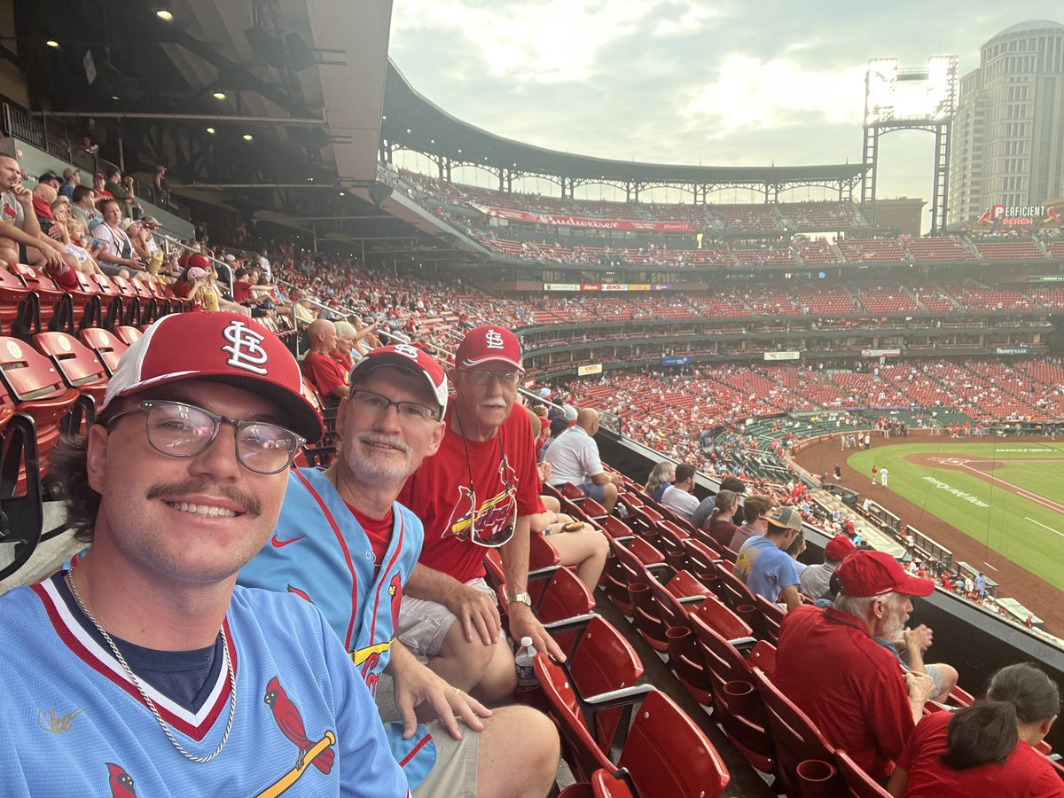 Day two of five game journey in the books after watching <a href="/Cardinals/">St. Louis Cardinals</a> lose Friday. <a href="/UncleCharlie50/">Adam Wainwright</a> struggled some but he is still the man!Actually, outing could’ve been different if players got better steps and dove for balls! #FabulousBakerBoys are on the road to <a href="/Brewers/">Milwaukee Brewers</a> today!