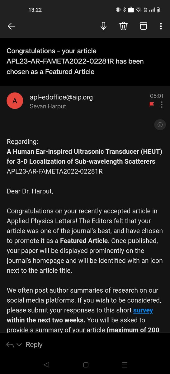 Got a featured article on APL. It is based on our new acoustic lens design for improved localisation.
Thanks the <a href="/royalsociety/">The Royal Society</a> for funding this research.
Paper coming out soon.
 <a href="/AppliedPhysLett/">Applied Physics Letters</a> 
<a href="/LSBU_BioEng/">LSBU_BioEng</a> 
<a href="/LSBU/">London South Bank University - LSBU</a>