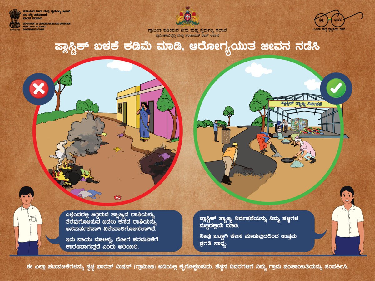 rdwsd_gok's tweet image. ನಿಮ್ಮ ಸುತ್ತ-ಮುತ್ತಲಿನ ಪರಿಸರವನ್ನು ಸ್ವಚ್ಛವಾಗಿಟ್ಟುಕೊಳ್ಳುವ ಮೂಲಕ, ಗ್ರಾಮವನ್ನು ಸ್ವಚ್ಛವಾಗಿರಿಸಿ.

ಒಗ್ಗಟ್ಟಿನಿಂದ ಸ್ವಚ್ಛತಾ ಕಾರ್ಯದಲ್ಲಿ ಭಾಗವಹಿಸಿ, ಪ್ಲಾಸ್ಟಿಕ್ ತ್ಯಾಜ್ಯ ನಿರ್ವಹಣೆ ಬಗ್ಗೆ ಜಾಗೃತಿ ಮೂಡಿಸಿ.
#PlasticWasteManagement #PlasticPollution #StopSingleUsePlastic 
#plasticfree #microplastics