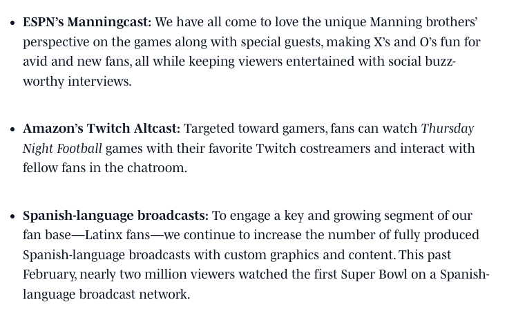 TKGore's tweet photo. "Altcasts"—innovative + different game presentations—provide fans w/ entirely new ways to experience live sports.
Creating #altcasts (think: versions) increases interest thus ⬆️ audience.
#NFL, along w/ partner CBS/Nick "get it." Looking forward to a Super #SlimeCast.
#SportsBiz #SportsTech #SuperBowl