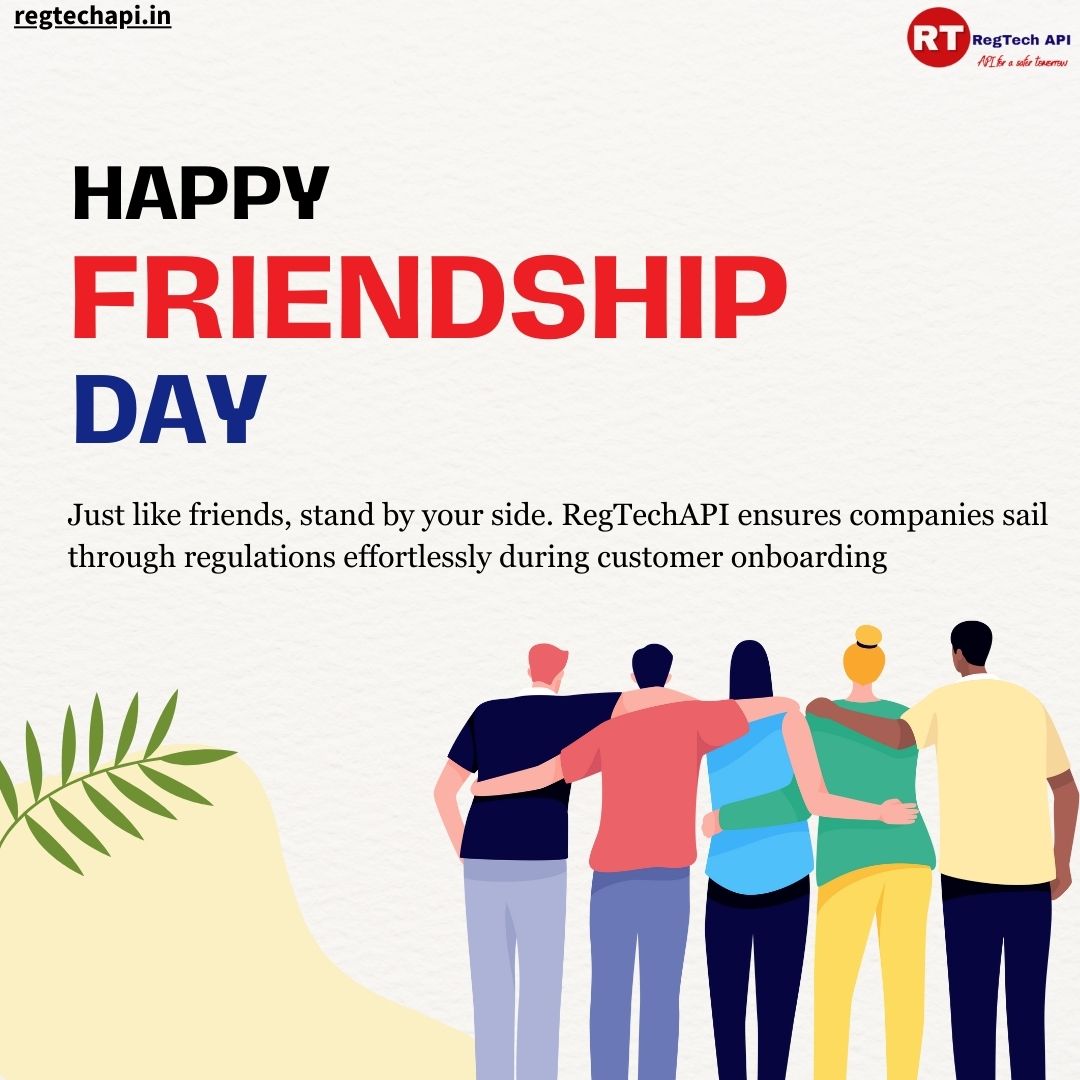 Regtechapi's tweet image. Happy friendship day
#KYCVerification #DocumentVerificationAPI  #AIDrivenVerification #VerificationSolutionAPI #Verificationapi #viralpost #bankingapi #fintechapi #PANverificationAPI  #DigitalOnboardingAPI  #CustomerOnboardingAPI #aadharverificationapi #regtech #regtechapi
