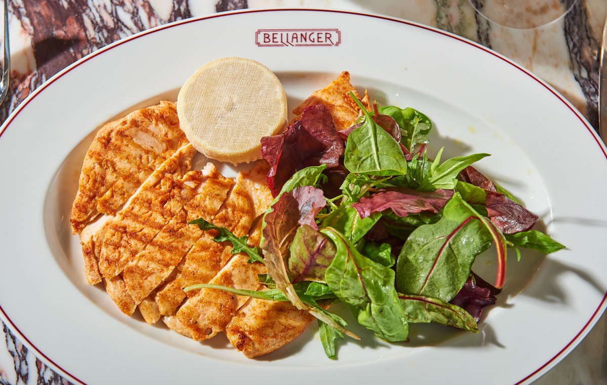 Grilled Chicken Paillard with mesclun salad and verjus dressing