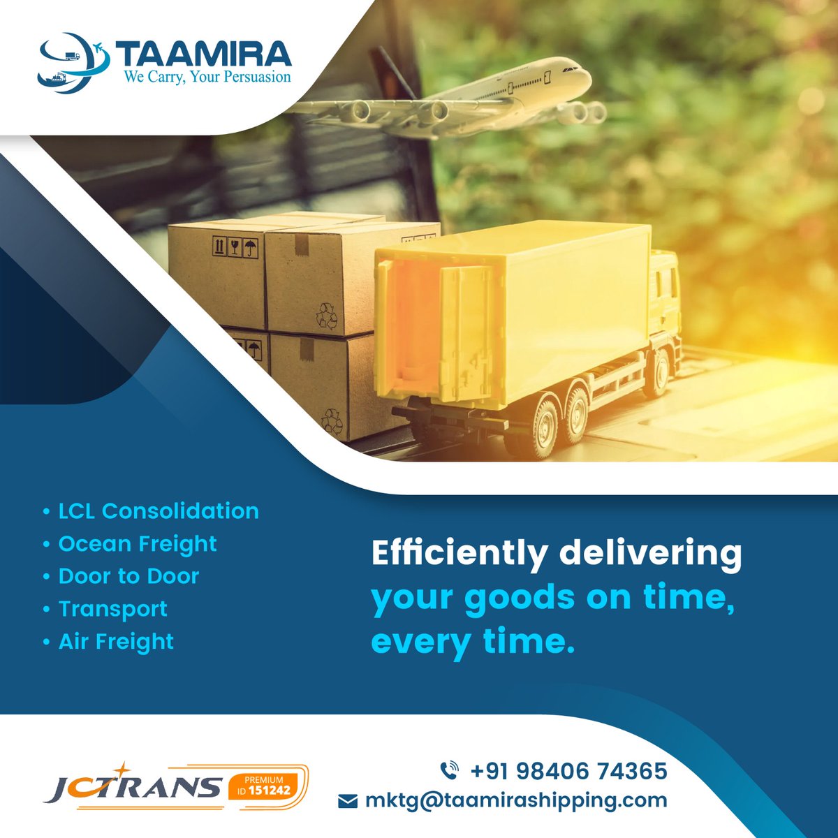 TaamiraLtd's tweet image. #taamirashipping is offering Worldwide #logistsics services at the most adorable price. 
We change the way you do business by making it easier for you to transfer your cargo across the globe

#Import #export #freightforwarding #warehousing #Shipping #chennai #India