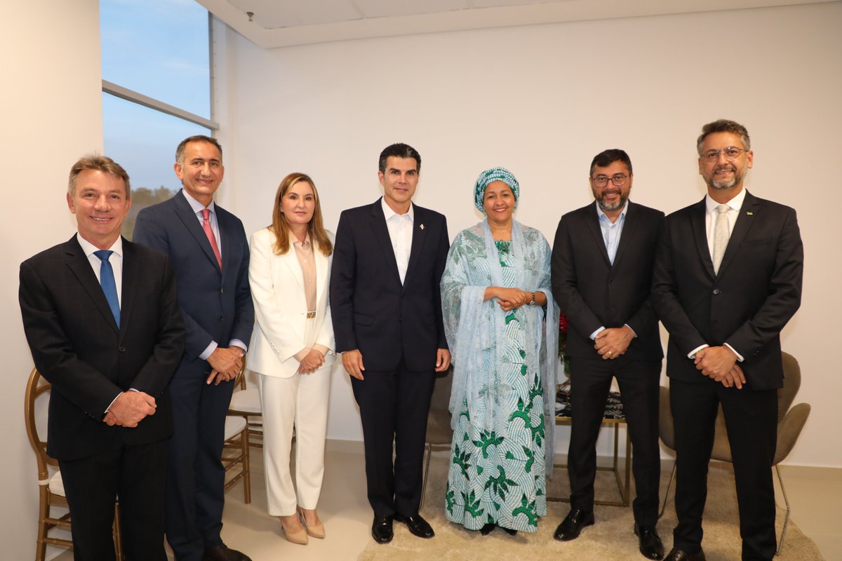 AminaJMohammed's tweet photo. Our partnership for the Amazon must be transformative, placing local communities at the center while protecting the forest.

In my visit to Santarém, I see the huge potential for investments in people and nature through a green economic transition. https://t.co/pfneZ1lEqx