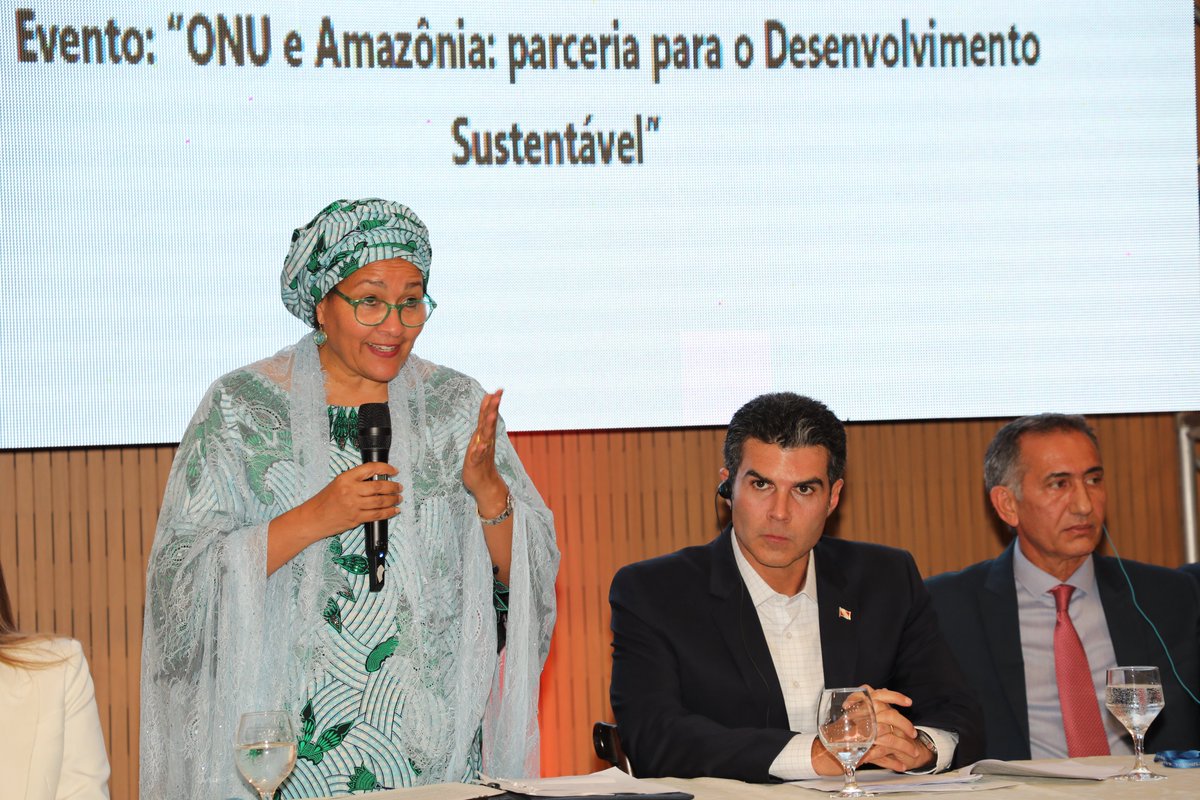 AminaJMohammed's tweet photo. Our partnership for the Amazon must be transformative, placing local communities at the center while protecting the forest.

In my visit to Santarém, I see the huge potential for investments in people and nature through a green economic transition. https://t.co/pfneZ1lEqx