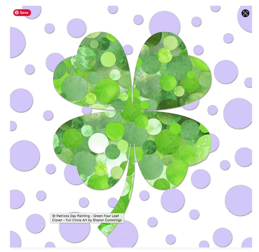 Green Four Leaf Clover HERE:   fineartamerica.com/featured/green… #luck #lucky #fourleafclover #clover #plants #plant #plantbased #AYearForArt #art #polkadot #purple #green #BuyIntoArt