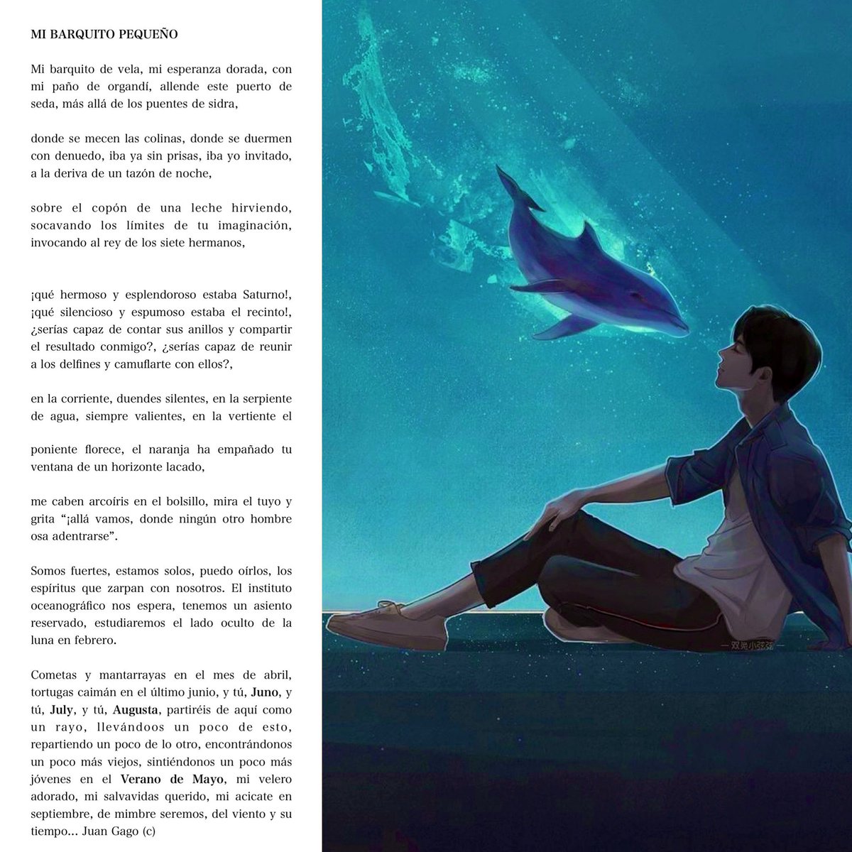 ionztomo16's tweet photo. MI BARQUITO PEQUEÑO ~ Juan Gago (c)

#barcodevela #losmesesdelaño #luces #enverano #invencibles #poesia #arte https://t.co/HQpiW4a1EJ