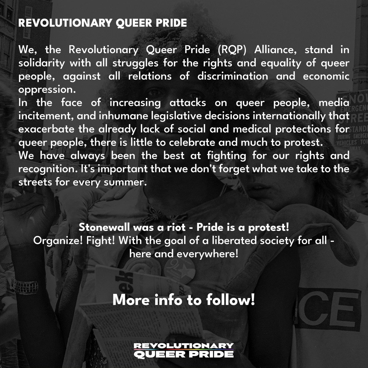 STONEWALL WAS A RIOT - PRIDE IS A PROTEST!
SAVE THE DATE: 2. SEPTEMBER 2023

Weitere Infos folgen! / More info to follow!