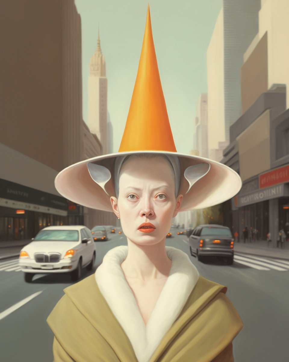 ohlala__studio's tweet photo. Vibrant Hat
 #city #orange #road #surrealism https://t.co/wsbycXcPHz