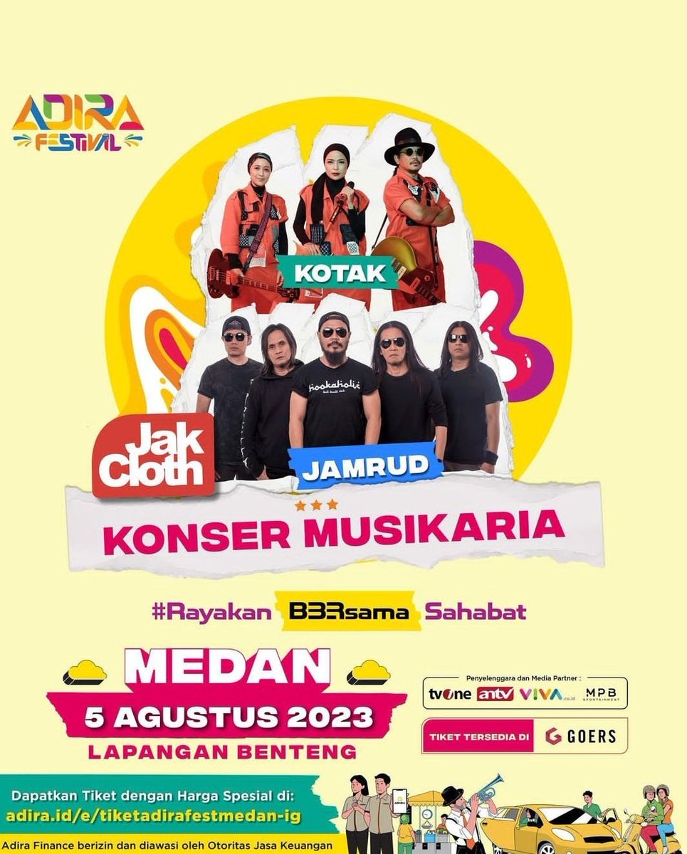 itsyuliayu's tweet photo. Guys, Adira Festival Medan 2023 menyuguhkan banyak keseruan lho, dimana salah satu rangkaiannya berupa Konser Musikaria yang dihadiri beberapa artis top papan atas Indonesia, penasarankan gimana serunya?

@AdiraFinanceID
#RayakanB33samaSahabat 
#AdiraFestival2023 https://t.co/5ILBGw1cIo