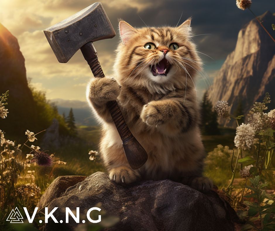 VKNGjewelry's tweet image. When you're trying to explain to your cat why it can't play with Thor's hammer... 😹⚡️

 #Thor #VikingFun #VikingLife