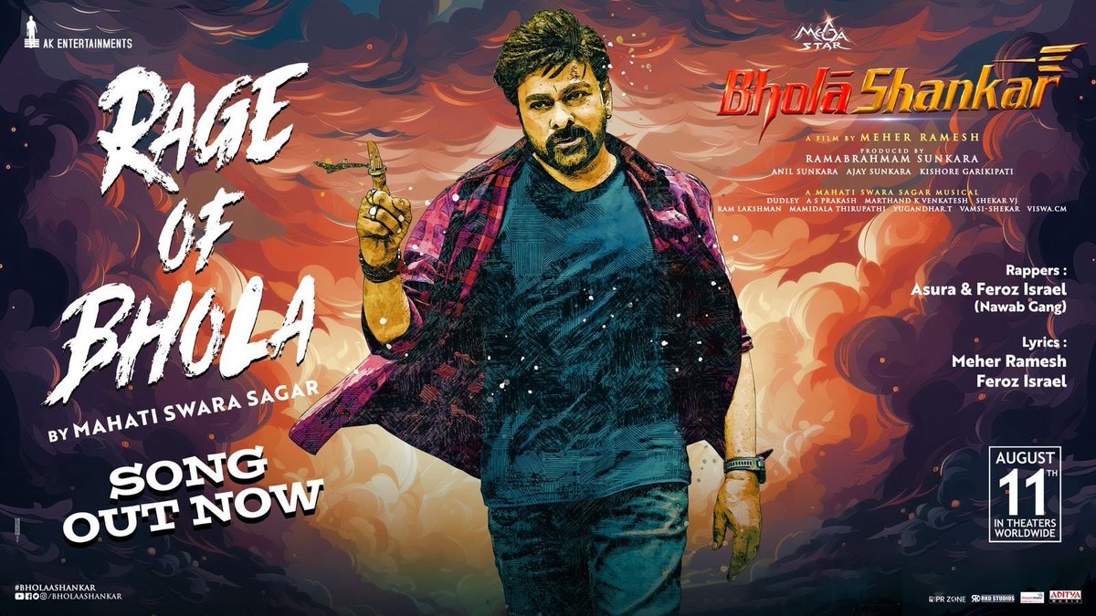 KeerthyOfficial's tweet photo. The Mega Rap Anthem #RageOfBholaa from #BholaaShankar is out now!🔥

🔗- https://t.co/cxEwLIOues

@KChiruTweets @MeherRamesh @SagarMahati
@AnilSunkara1 @tamannaahspeaks @iamSushanthA @dudlyraj @asuramuzic @FerozIsreal @nawab_gang @AKentsofficial @BholaaShankar @adityamusic

#BholaaShankarOnAug11