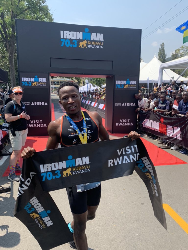 Congrats to a  Rwandan Heritier Ishimwe for  winning  the overall #IronmanRwanda individual category

- 1.9km swimming, 
- 90km riding a bike and
-  21.1km running! 
a real iron guy