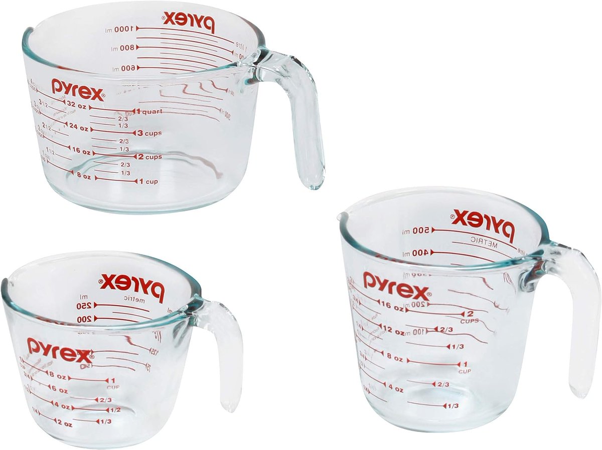 topteneverworld's tweet photo. Pyrex 3 Piece Glass Measuring Cup Set: The Perfect Kitchen Companion

Read Full Review Here: https://t.co/CPzXv79zq0

#measuringcups #measuringcups #measuringcups #glasscups #GLASSCUPS #glasscup #cups #cupsleeve #cupshecrew #cupsinframe #cupsandsaucers #cupsleeveevent #cup https://t.co/MtbXZ27QQT