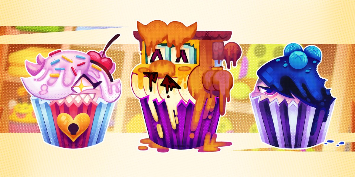 Artdrei_14's tweet image. The Giftshop Trio as cupcakes 🧁
.
.
.
#brawlstars #brawlstarsarts #brawlstarsfanart #colettebrawlstars #griffbrawlstars #edgarbrawlstars