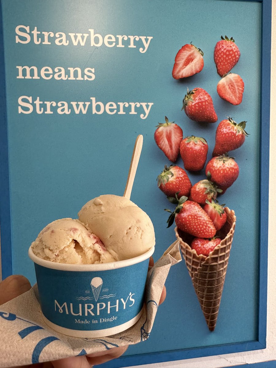 MurphysIceCream's tweet photo. Our Fresh Irish Strawberry Flavour is back for a limited time in all our locations nationwide 🍓🍦 #strawberryicecream #murphysicecream #Dublin #Dingle #Killarney #Cork #Galway #Inchbeach #kildarevillage https://t.co/MSGzkArfRz